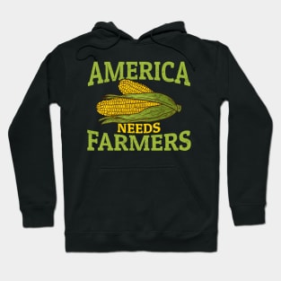 America Needs Farmers - Bold Green Yellow Hoodie